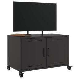 Berkfield Home TV Cabinet Black 68x39x43.5 cm Steel - thumbnail 5