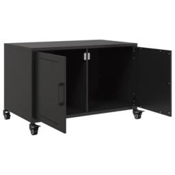 Berkfield Home TV Cabinet Black 68x39x43.5 cm Steel - thumbnail 9