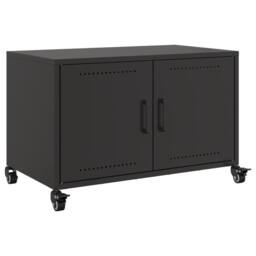 Berkfield Home TV Cabinet Black 68x39x43.5 cm Steel - thumbnail 3