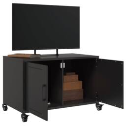 Berkfield Home TV Cabinet Black 68x39x43.5 cm Steel - thumbnail 4