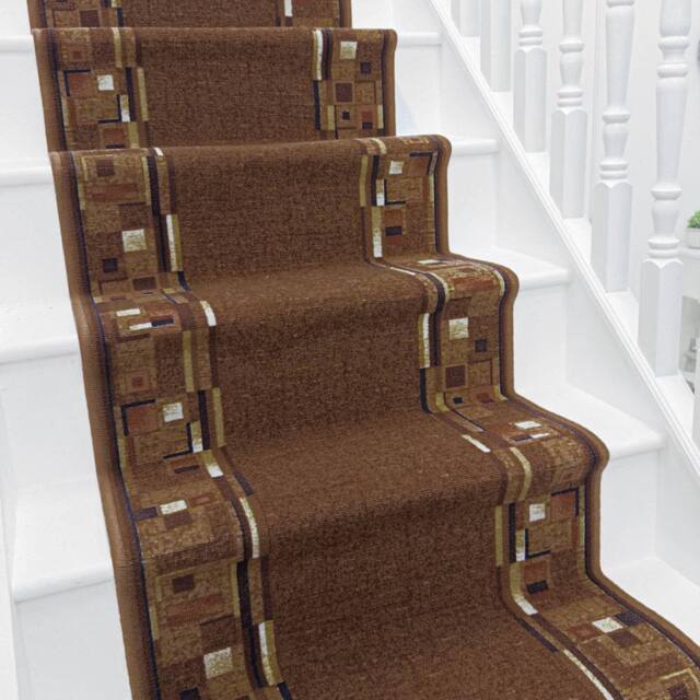 runrug Stair Runner Carpet - Durable, Non-Slip, 5.4mm - 'Bombay' in Dark Brown - Size: 80 cm x 660 cm - image 1