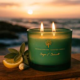 Nicola Spring Sage & Seasalt Candle & Diffuser Gift Set - 350g Jar + 200ml Diffuser in Green - thumbnail 2