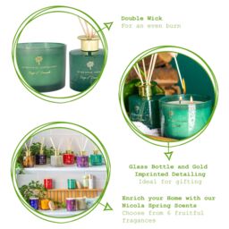Nicola Spring Sage & Seasalt Candle & Diffuser Gift Set - 350g Jar + 200ml Diffuser in Green - thumbnail 4