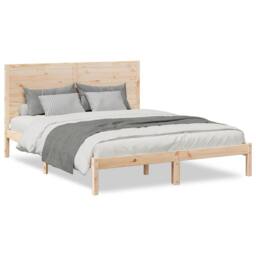 Berkfield Home Extra Long Bed Frame without Mattress 140x220 cm Solid Wood in Light Tan - thumbnail 1