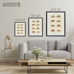 "Artery8 Cold Entree Dishes Kitchen Decor Mrs Beeton Framed Canvas Wall Art in Yellow - Size: W12"" x H16""" - thumbnail 4