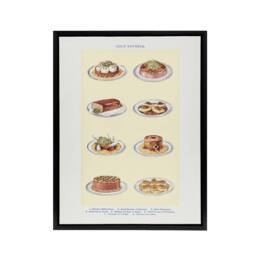 "Artery8 Cold Entree Dishes Kitchen Decor Mrs Beeton Framed Canvas Wall Art in Yellow - Size: W12"" x H16""" - thumbnail 1