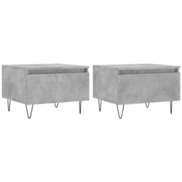 Berkfield Home Coffee Tables 2 pcs Concrete Grey 50x46x35 cm Engineered Wood - Size: 50 x 46 x 35 cm - thumbnail 2