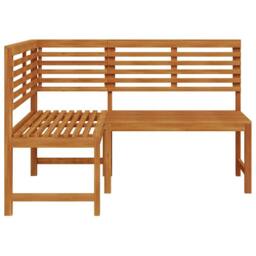 Berkfield Home Garden Corner Bench 140 cm Solid Acacia Wood in Brown - thumbnail 4