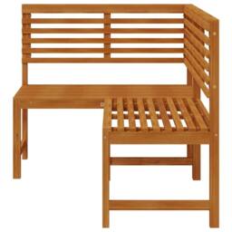 Berkfield Home Garden Corner Bench 140 cm Solid Acacia Wood in Brown - thumbnail 5