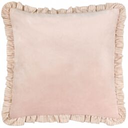 Wylder Solene Ruffle Matte Velvet Cushion in Pink - Size: 45 cm x 45 cm - thumbnail 2