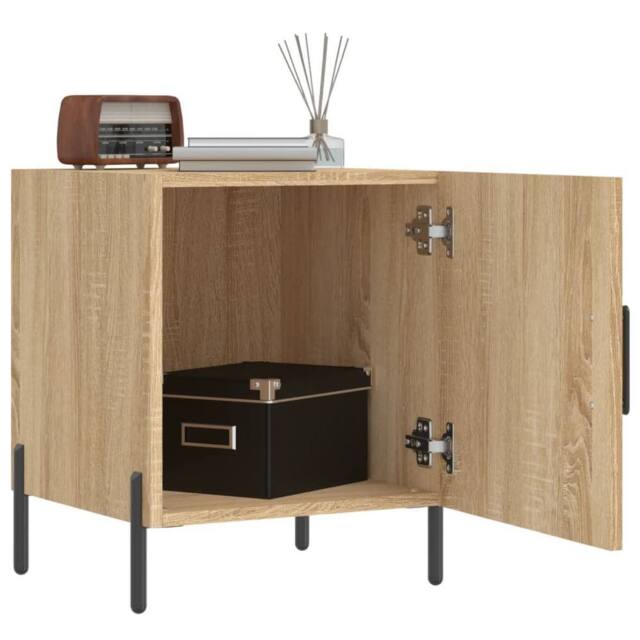 Berkfield Home Modern Bedside Cabinets 2 pcs Sonoma Oak 40x40x50 cm Engineered Wood in Light Tan - Size: 40 x 40 x 50 cm - image 1