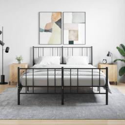 Berkfield Home Modern Bedside Cabinets 2 pcs Sonoma Oak 40x40x50 cm Engineered Wood in Light Tan - Size: 40 x 40 x 50 cm - thumbnail 2