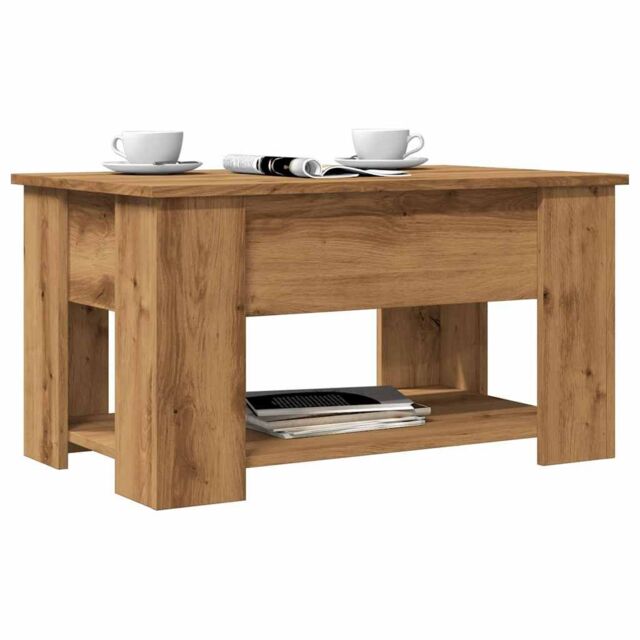 Berkfield Home Coffee Table Artisan Oak 79x49x41 cm Engineered Wood in Brown - Size: 79 x 49 x 41 cm - image 1