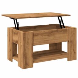 Berkfield Home Coffee Table Artisan Oak 79x49x41 cm Engineered Wood in Brown - Size: 79 x 49 x 41 cm - thumbnail 8
