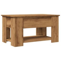 Berkfield Home Coffee Table Artisan Oak 79x49x41 cm Engineered Wood in Brown - Size: 79 x 49 x 41 cm - thumbnail 2