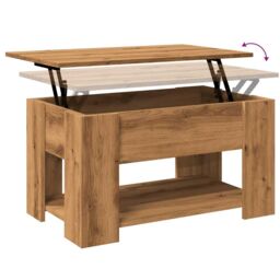 Berkfield Home Coffee Table Artisan Oak 79x49x41 cm Engineered Wood in Brown - Size: 79 x 49 x 41 cm - thumbnail 9