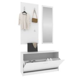 Berkfield Home 3-in-1 Shoe Cabinet Set White Engineered Wood - thumbnail 4