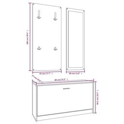 Berkfield Home 3-in-1 Shoe Cabinet Set White Engineered Wood - thumbnail 9