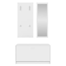 Berkfield Home 3-in-1 Shoe Cabinet Set White Engineered Wood - thumbnail 6