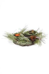 Homescapes Artificial Christmas Wreath with Robins Nests, 16 Inch in Green - thumbnail 3