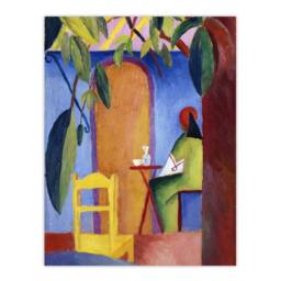 Artery8 August Macke Turkish Cafe Colourful Oil Painting Framed Wall Art Print - Size: A4 - thumbnail 3