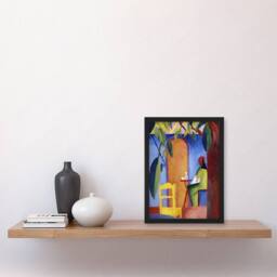 Artery8 August Macke Turkish Cafe Colourful Oil Painting Framed Wall Art Print - Size: A4 - thumbnail 2