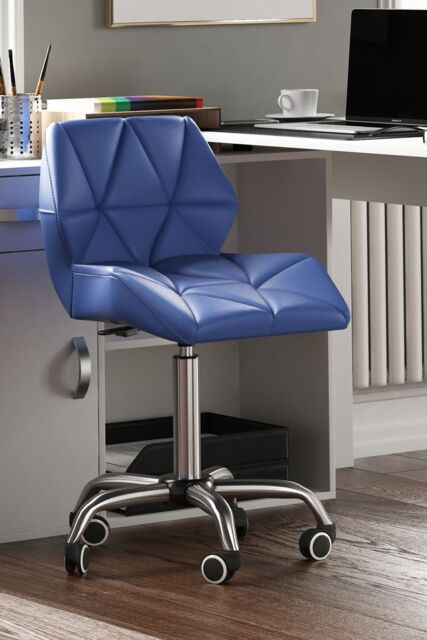 Home Discount Vida Designs Geo Adjustable Chair UKFR Fabric Armrest Ergonomic in Blue - image 1