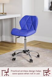 Home Discount Vida Designs Geo Adjustable Chair UKFR Fabric Armrest Ergonomic in Blue - thumbnail 6