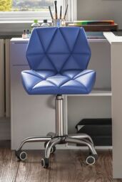 Home Discount Vida Designs Geo Adjustable Chair UKFR Fabric Armrest Ergonomic in Blue - thumbnail 2