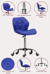 Home Discount Vida Designs Geo Adjustable Chair UKFR Fabric Armrest Ergonomic in Blue - thumbnail 7