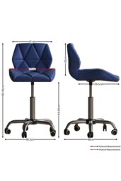 Home Discount Vida Designs Geo Adjustable Chair UKFR Fabric Armrest Ergonomic in Blue - thumbnail 3