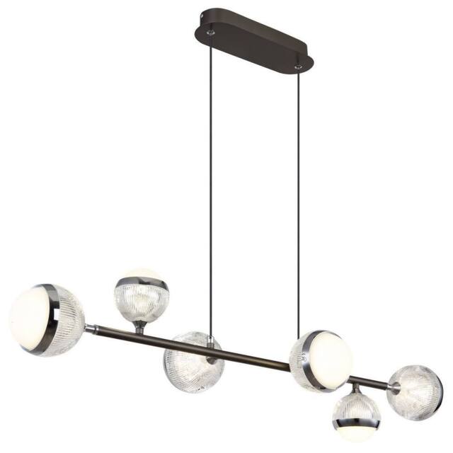 Netlighting Untsy Bar Pendant Titanium 6x LED Dimmable 2700-6000K Remote in Grey - image 1