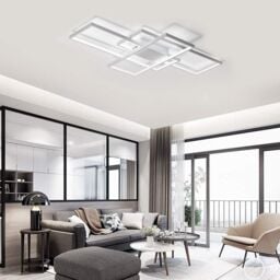 Garwarm White Ceiling Light 75W Modern LED Ceiling Lamps with 3 Squares for Kitchen Dining Living Room Study - thumbnail 2