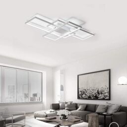 Garwarm White Ceiling Light 75W Modern LED Ceiling Lamps with 3 Squares for Kitchen Dining Living Room Study - thumbnail 3