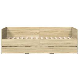 Berkfield Home Daybed with Drawers without Mattress Sonoma Oak 100x200 cm in Light Tan - thumbnail 4