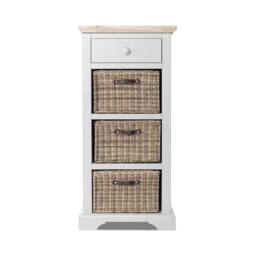 Statement Furniture Florence Tallboy with Drawer & 3 Storage Baskets in White - thumbnail 4