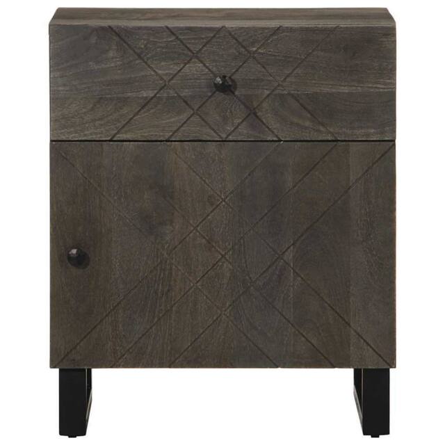 Berkfield Home Beautiful Bedside Cabinet Black 50x33x60 cm Solid Wood Mango - Size: 50 x 33 x 60 cm - image 1