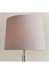 Netlighting Syon 1 Light Table Lamp Bright Nickel Mink Faux Silk E14 in Grey - thumbnail 5
