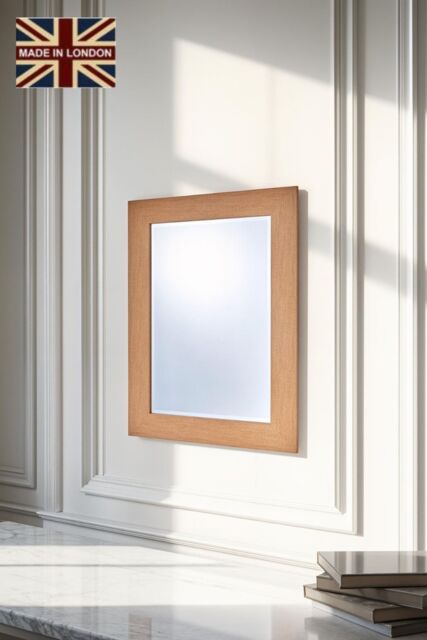 Yearn Mirrors Oak Effect Framed Wall Mirror 63x78cm in Natural - Size: 63x78 cm - image 1