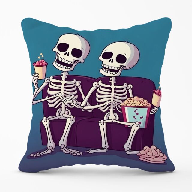 Warren Reed - Designer Skeletons At The Cinema Cushions - Size: 45 cm x 45 cm - image 1