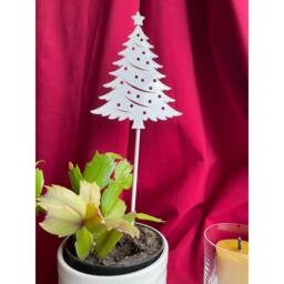 Poppyforge Christmas Tree Pot Pin Garden Art (Pack of 3) - H25 cm - White - thumbnail 4