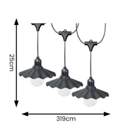 ValueLights Black Pleated Scallop LED 6 x Battery Operated Outdoor Garden String Lights - thumbnail 5