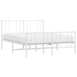 Berkfield Home Metal Bed Frame with Headboard & Footboard White 140x200 cm - thumbnail 5