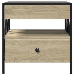 Berkfield Home Coffee Table with Infinity LED Sonoma Oak 50x50x51 cm in Brown - Size: 50 x 50 x 51 cm - thumbnail 6
