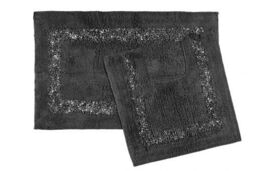 New Edge Blinds Thebes Collection Sparkle Trim 2pc Bathroom Set in Grey - Size: 50 cm x 80 cm - thumbnail 2