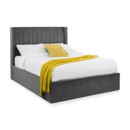 Cheshire Sapphire Ottoman Storage Bed - Grey - Superking (180cm) (150cm) - Size: Super King - thumbnail 1