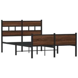 Berkfield Home Bed Frame without Mattress Brown Oak 120x200 cm Engineered Wood - Size: Small Double - thumbnail 3