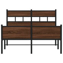 Berkfield Home Bed Frame without Mattress Brown Oak 120x200 cm Engineered Wood - Size: Small Double - thumbnail 4