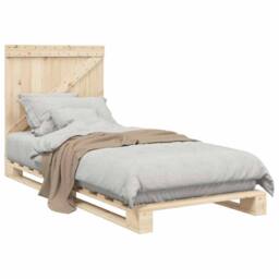 Berkfield Home Beautiful Bed Frame without Mattress with Headboard 90x200 cm Sol in Natural - thumbnail 4