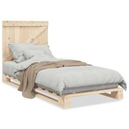Berkfield Home Beautiful Bed Frame without Mattress with Headboard 90x200 cm Sol in Natural - thumbnail 3